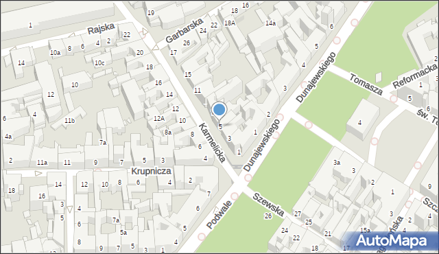 Kraków, Karmelicka, 5, mapa Krakowa