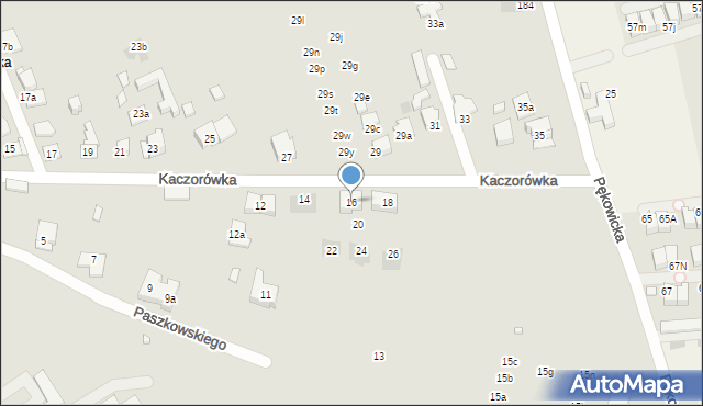 Kraków, Kaczorówka, 16, mapa Krakowa