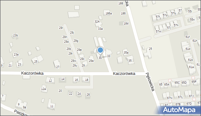 Kraków, Kaczorówka, 31, mapa Krakowa