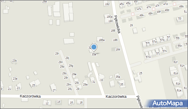 Kraków, Kaczorówka, 33a, mapa Krakowa