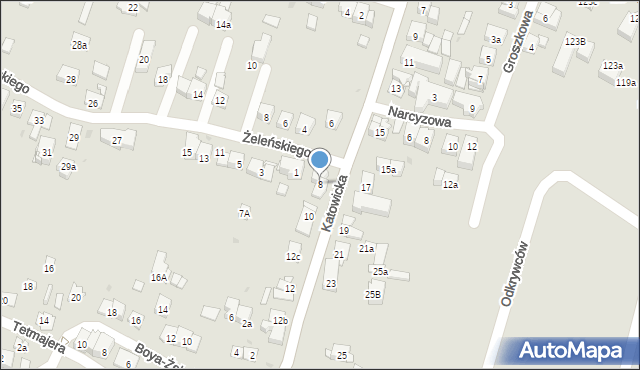 Kraków, Katowicka, 8, mapa Krakowa