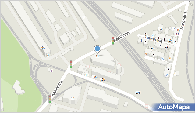 Kraków, Kamienna, 21, mapa Krakowa