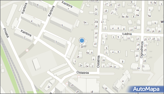 Kraków, Kantora Tadeusza, 1d, mapa Krakowa