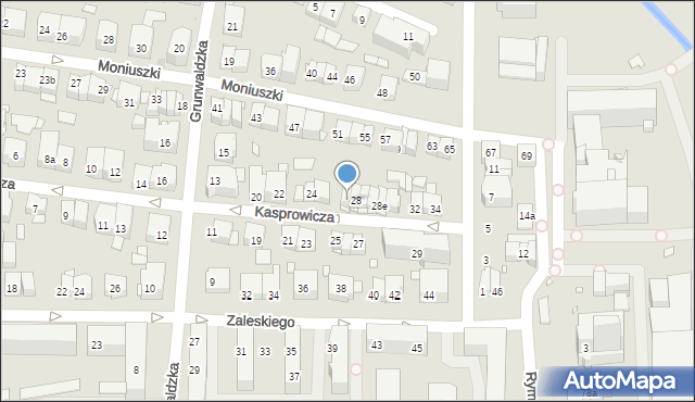 Kraków, Kasprowicza Jana, 28a, mapa Krakowa