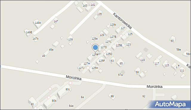 Kraków, Kantorowicka, 127F, mapa Krakowa