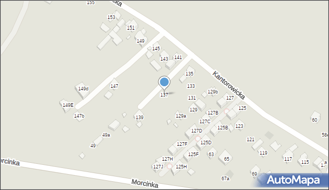 Kraków, Kantorowicka, 137, mapa Krakowa
