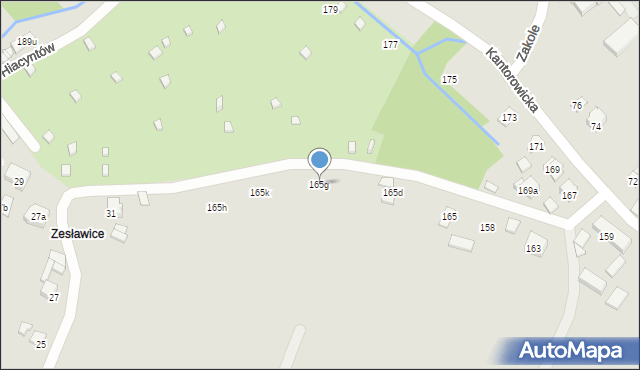 Kraków, Kantorowicka, 165g, mapa Krakowa