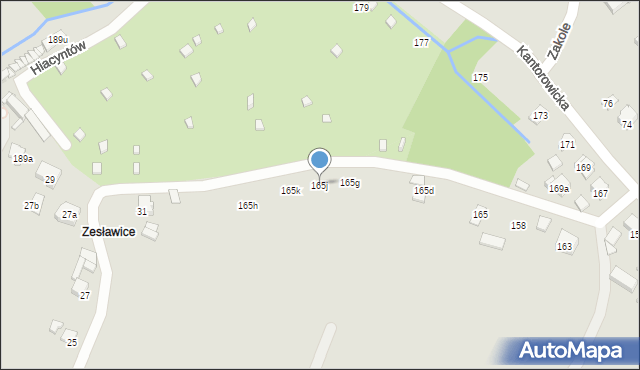 Kraków, Kantorowicka, 165j, mapa Krakowa