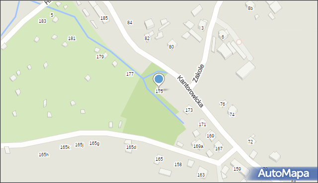 Kraków, Kantorowicka, 175, mapa Krakowa