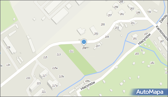 Kraków, Kantorowicka, 209, mapa Krakowa