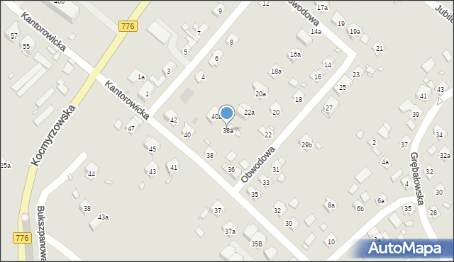 Kraków, Kantorowicka, 38a, mapa Krakowa