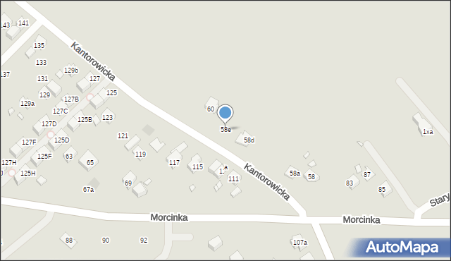 Kraków, Kantorowicka, 58e, mapa Krakowa