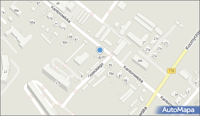 Kraków, Kantorowicka, 61, mapa Krakowa