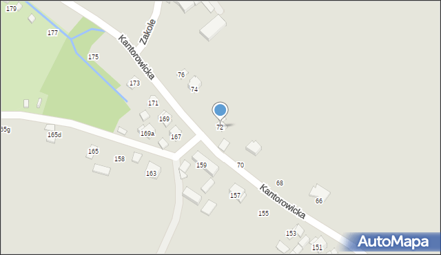 Kraków, Kantorowicka, 72, mapa Krakowa