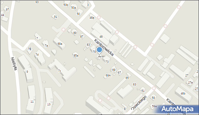 Kraków, Kantorowicka, 77, mapa Krakowa