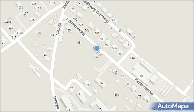 Kraków, Kantorowicka, 91a, mapa Krakowa