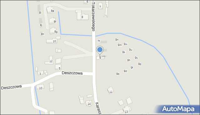 Kraków, Karaszewicza-Tokarzewskiego Michała, gen., 9, mapa Krakowa