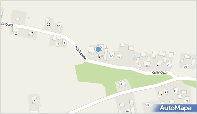 Krasieniec Zakupny, Kalinowa, 14, mapa Krasieniec Zakupny