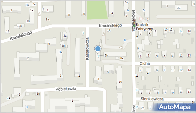 Kraśnik, Kasprowicza Jana, 1, mapa Kraśnik