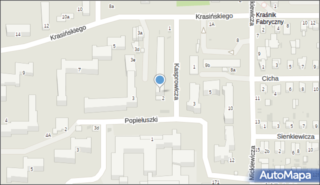 Kraśnik, Kasprowicza Jana, 2a, mapa Kraśnik
