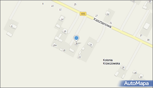 Kraszkowice, Kasztanowa, 20, mapa Kraszkowice