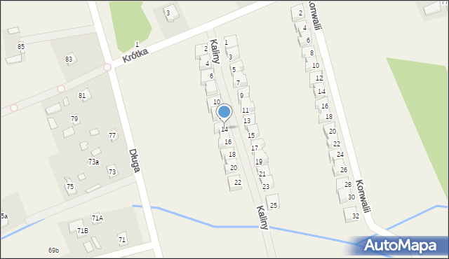 Krępa, Kaliny, 14, mapa Krępa