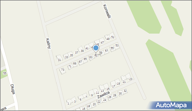 Krępa, Kaliny, 61, mapa Krępa