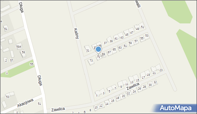 Krępa, Kaliny, 71, mapa Krępa