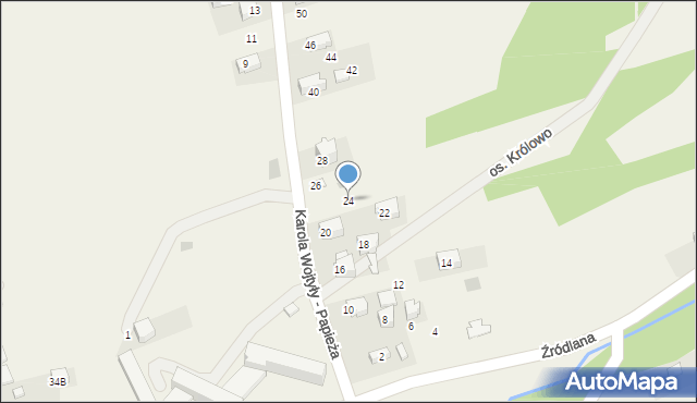 Krościenko nad Dunajcem, Karola Wojtyły - Papieża, 24, mapa Krościenko nad Dunajcem