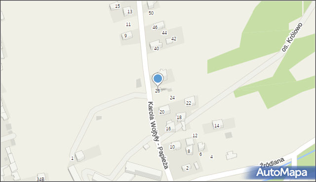 Krościenko nad Dunajcem, Karola Wojtyły - Papieża, 26, mapa Krościenko nad Dunajcem