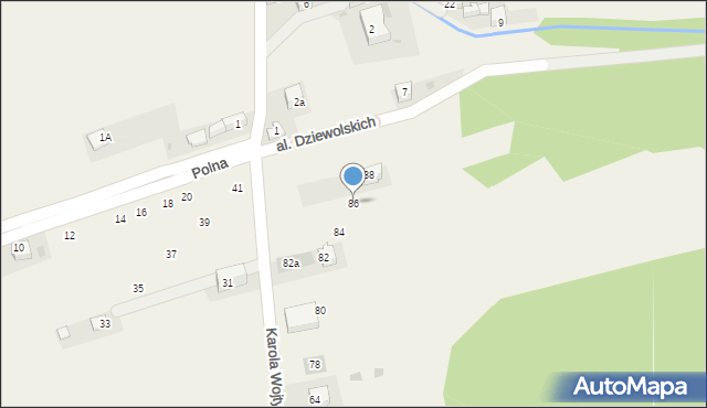 Krościenko nad Dunajcem, Karola Wojtyły - Papieża, 86, mapa Krościenko nad Dunajcem