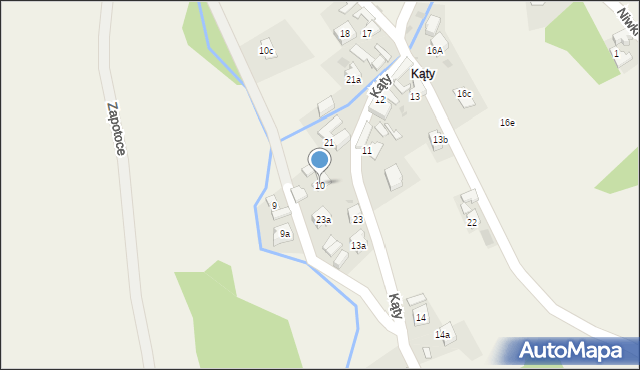 Krościenko nad Dunajcem, Kąty, 10, mapa Krościenko nad Dunajcem