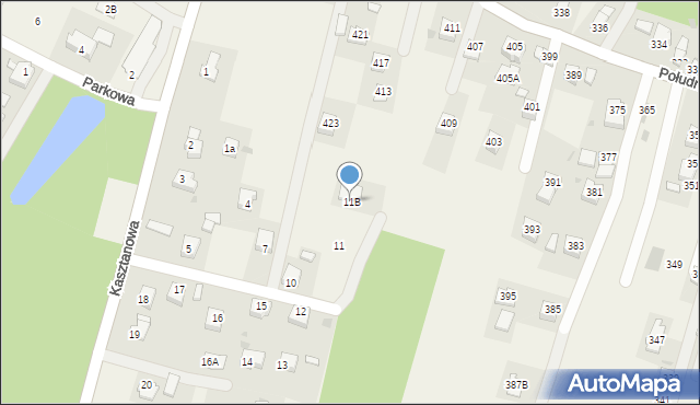 Krościenko Wyżne, Kasztanowa, 11B, mapa Krościenko Wyżne