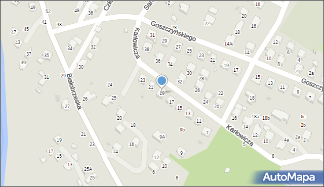 Krosno, Karłowicza Mieczysława, 19, mapa Krosna
