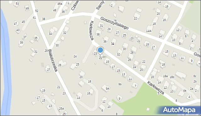 Krosno, Karłowicza Mieczysława, 21, mapa Krosna
