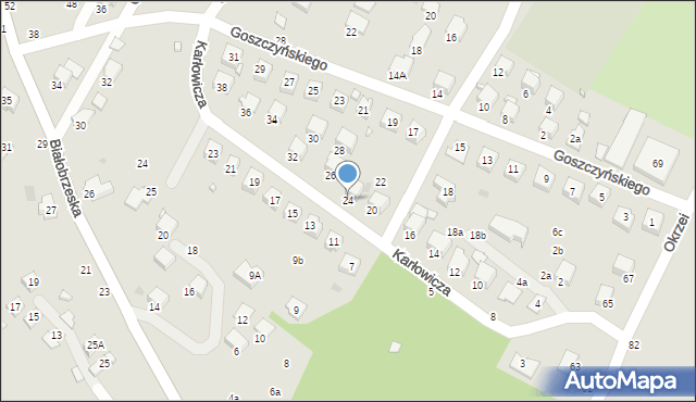 Krosno, Karłowicza Mieczysława, 24, mapa Krosna