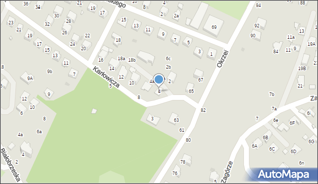 Krosno, Karłowicza Mieczysława, 4, mapa Krosna