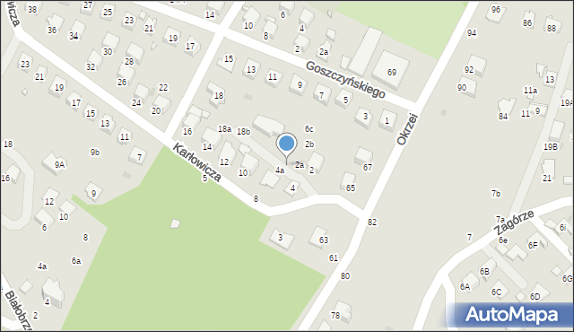 Krosno, Karłowicza Mieczysława, 6b, mapa Krosna