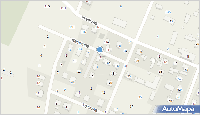 Krosno, Kamienna, 1, mapa Krosna