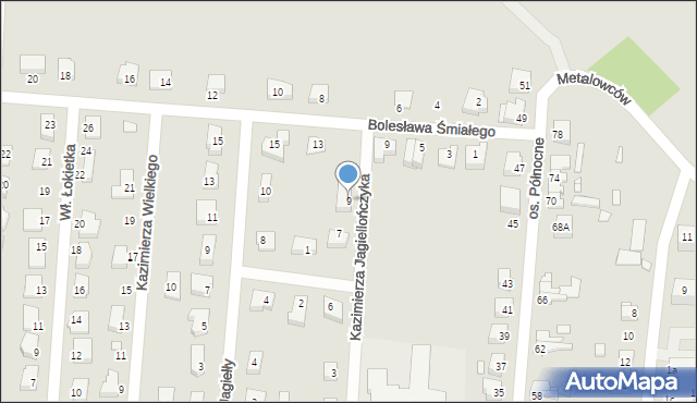 Krosno Odrzańskie, Kazimierza Jagiellończyka, 9, mapa Krosno Odrzańskie