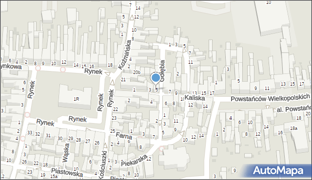 Krotoszyn, Kaliska, 5, mapa Krotoszyna