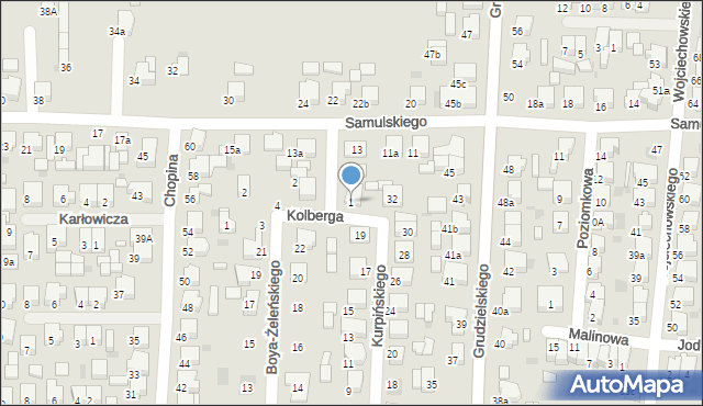 Krotoszyn, Karowa, 1, mapa Krotoszyna