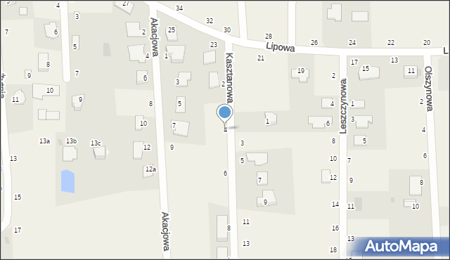 Kruszyn Krajeński, Kasztanowa, 4, mapa Kruszyn Krajeński