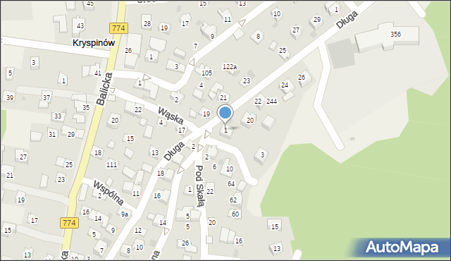 Kryspinów, Kamienna, 1, mapa Kryspinów