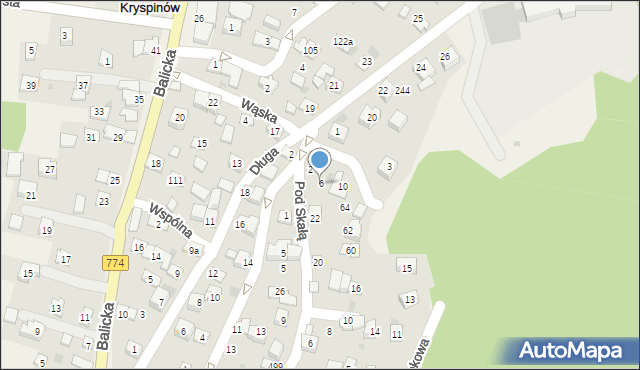 Kryspinów, Kamienna, 6, mapa Kryspinów