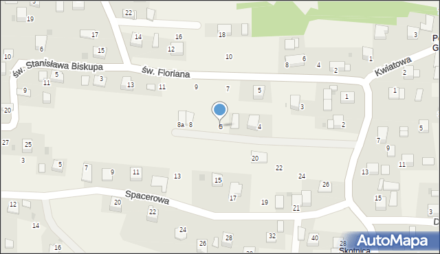 Krzęcin, Kalwaryjska, 6, mapa Krzęcin