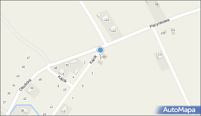 Krzeczów, Kącik, 1, mapa Krzeczów