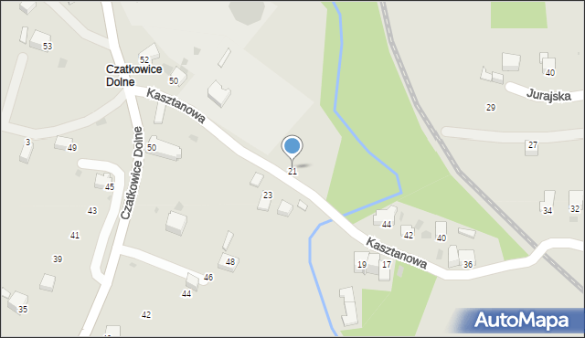 Krzeszowice, Kasztanowa, 21, mapa Krzeszowice