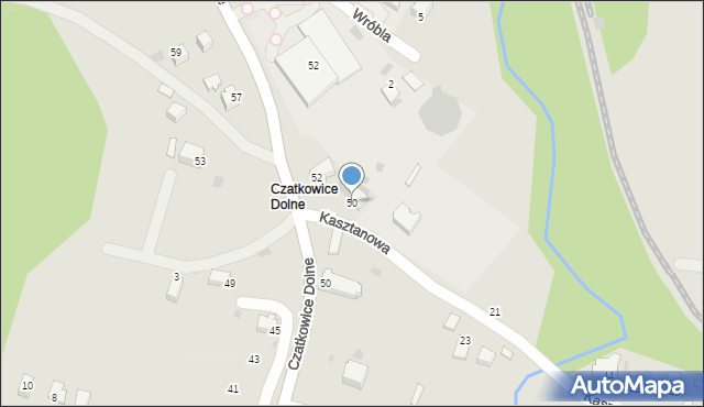 Krzeszowice, Kasztanowa, 50, mapa Krzeszowice