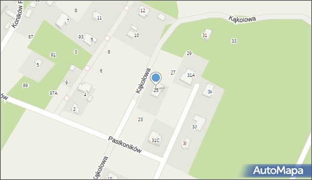 Książenice, Kąkolowa, 25, mapa Książenice